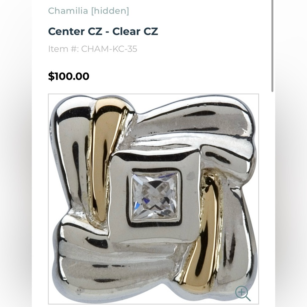 Chamilia 14K Gold and Silver with Zircon Center Charm